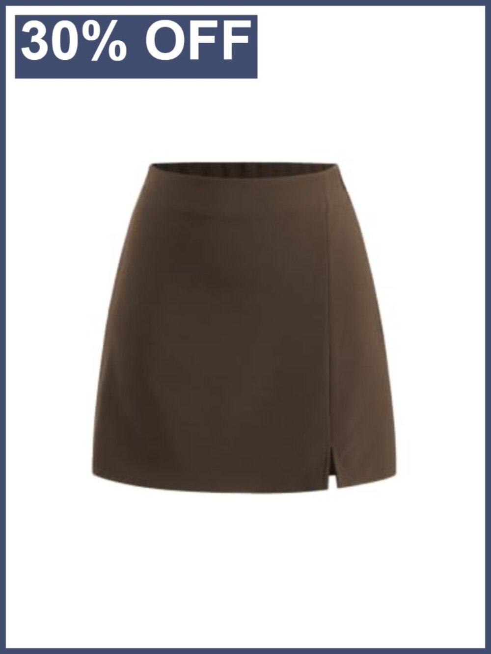 High Waist Split Mini Skirt Polyester Spandex A Line Party